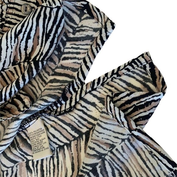 Alison Daley Blouse Top Sz 12 Animal Print Jungle Long Sleeve Button Collared - Picture 11 of 12